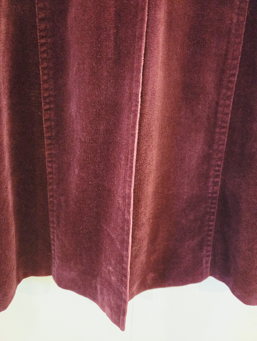 Vintage Tristan & Iseut Velvet Jacket | 90s Burgundy Embroidered Long Blazer XS - Picture 10 of 14
